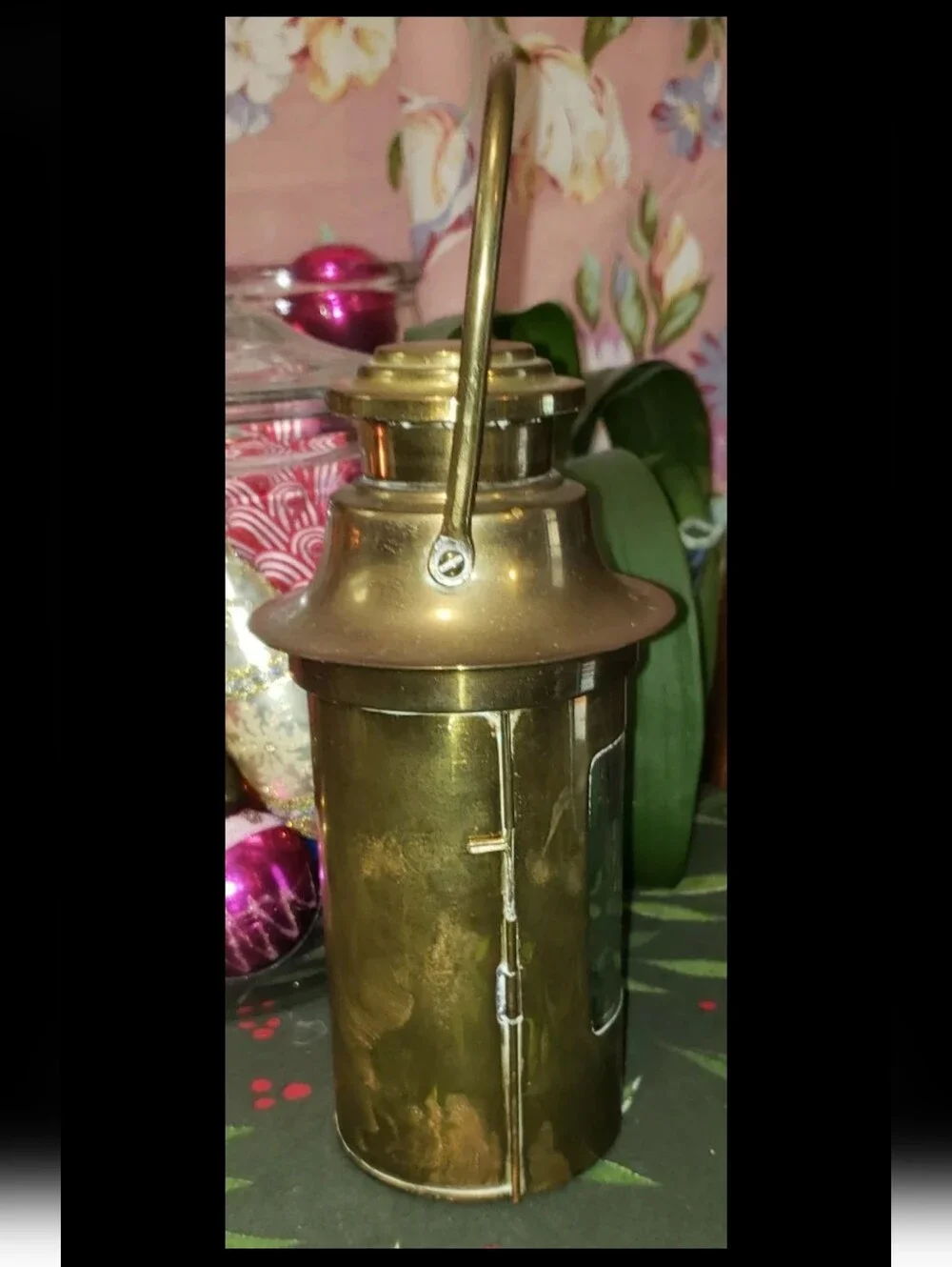 Vintage Brass Oil Lamp Binnacle 